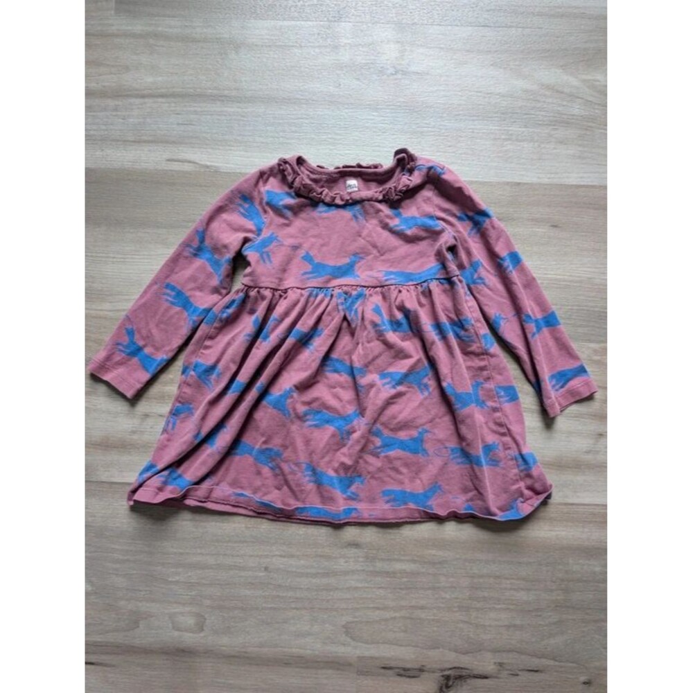 Tea Collection Fox Print Mauve Dress, 18-24M (U2)